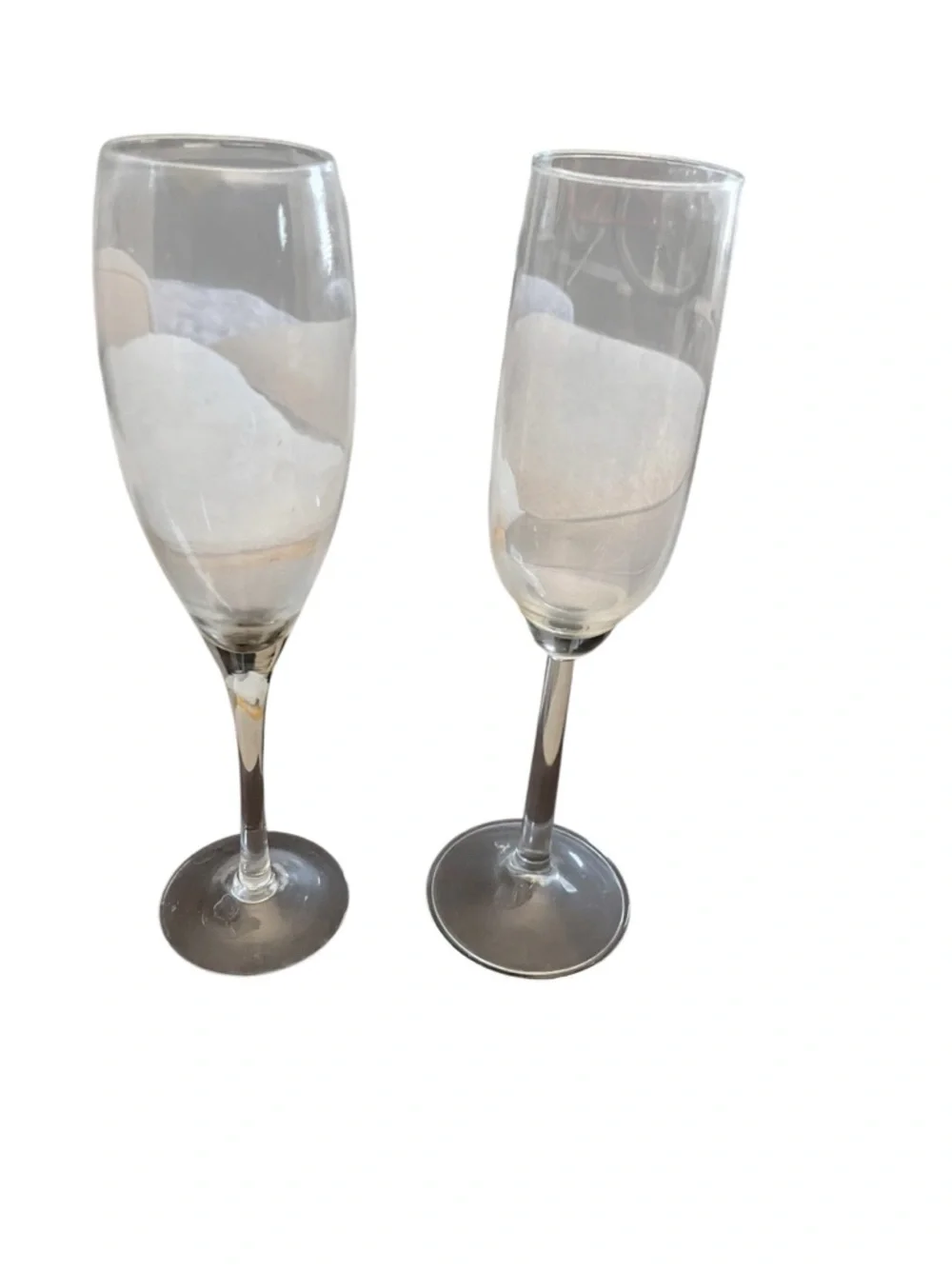 Clear Glass Champagne Flutes Set of 2 EUC - Picture 3 of 3